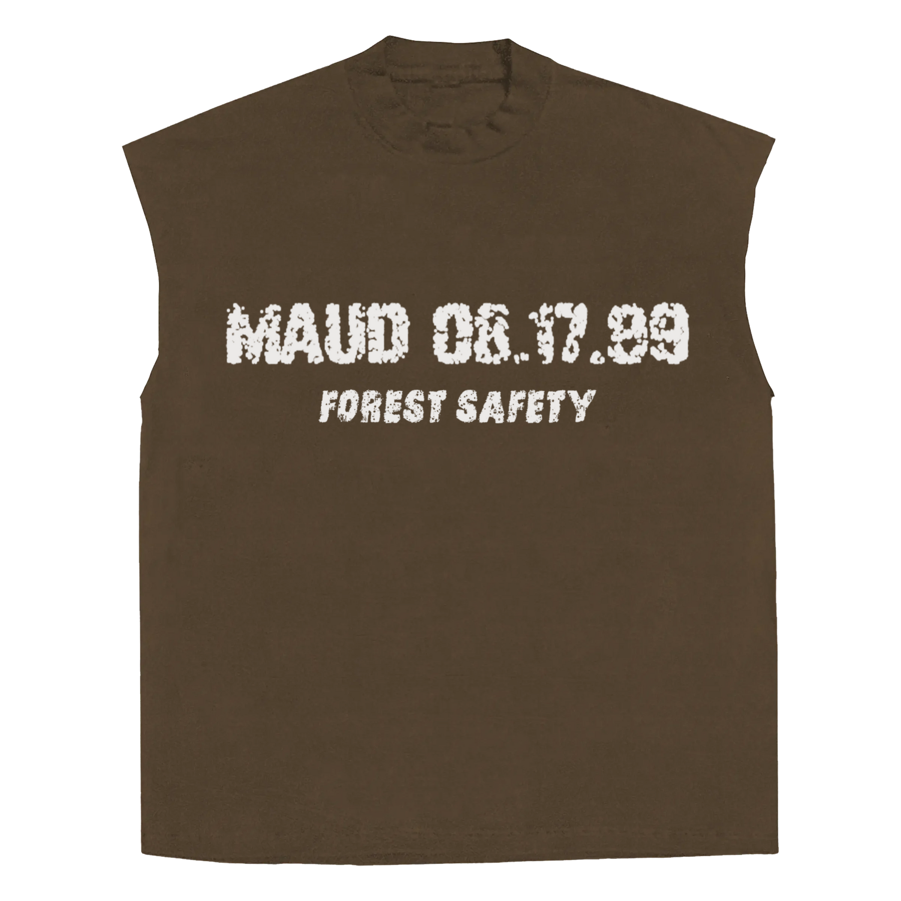 Forest Safety Sleeveless Tee - Brown - Front