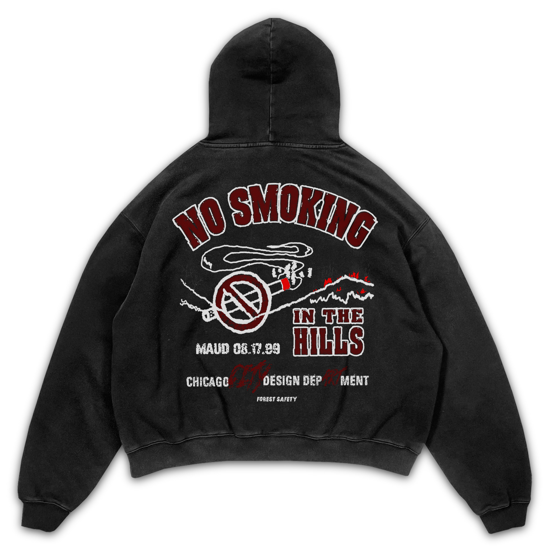 Forest Safety Hoodie - Black - Back
