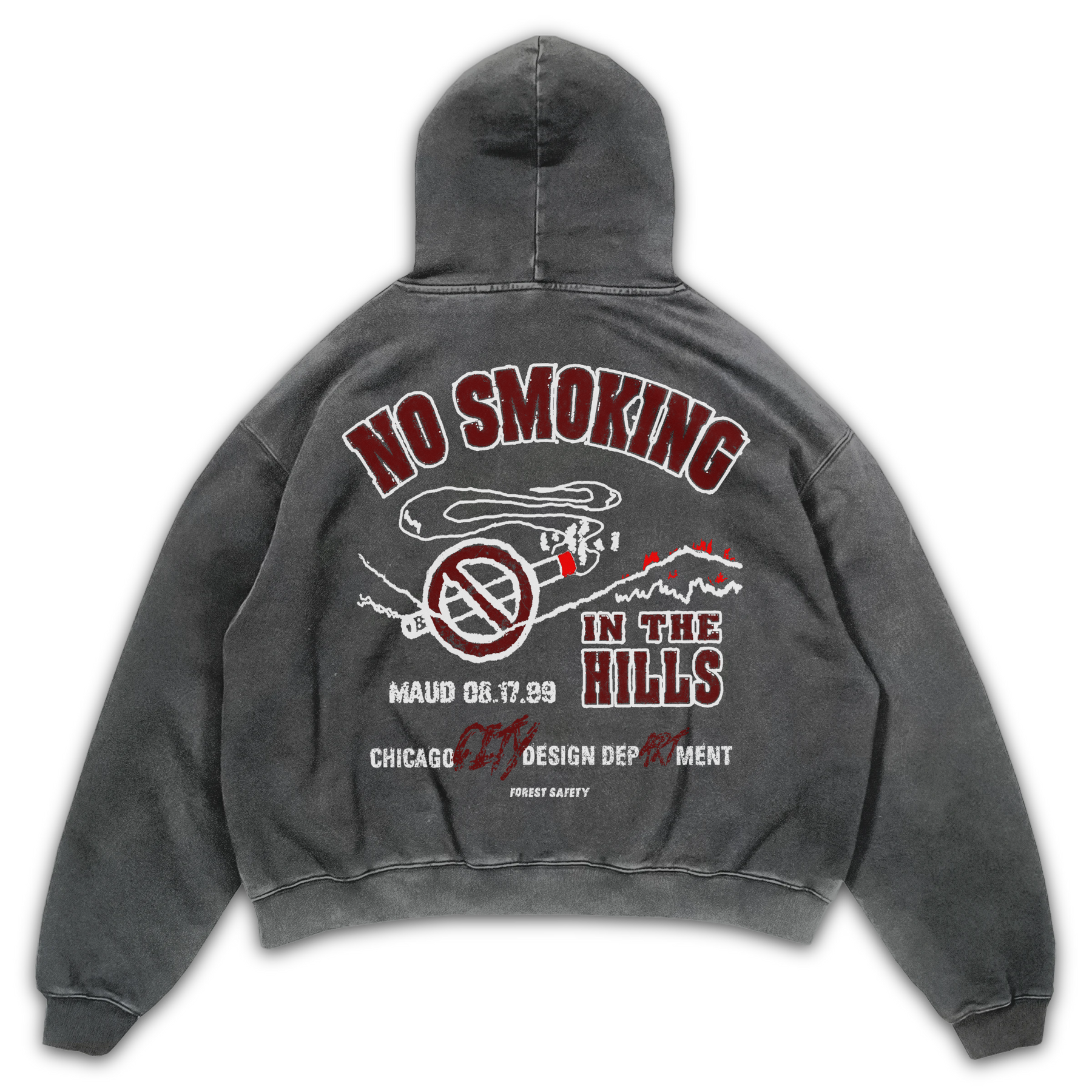 Forest Safety Hoodie - Grey - Back