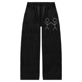 Friends Baggy Sweatpants - Black - Front