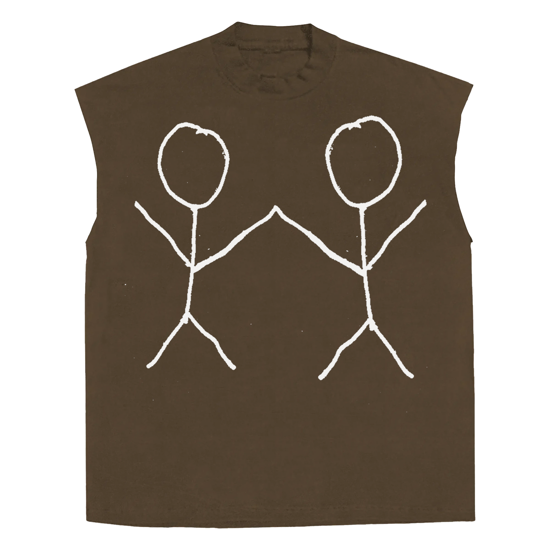 Friends Sleeveless Tee - Brown - Front