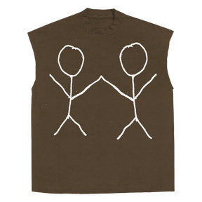 Friends Sleeveless Tee - Brown - Front