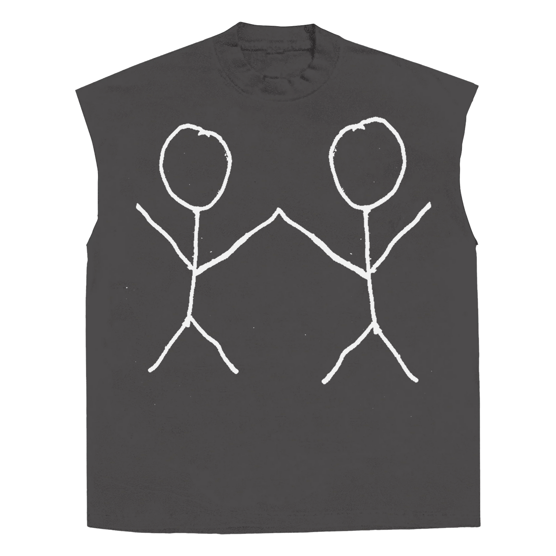 Friends Sleeveless Tee - Grey - Front