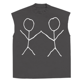 Friends Sleeveless Tee - Grey - Front