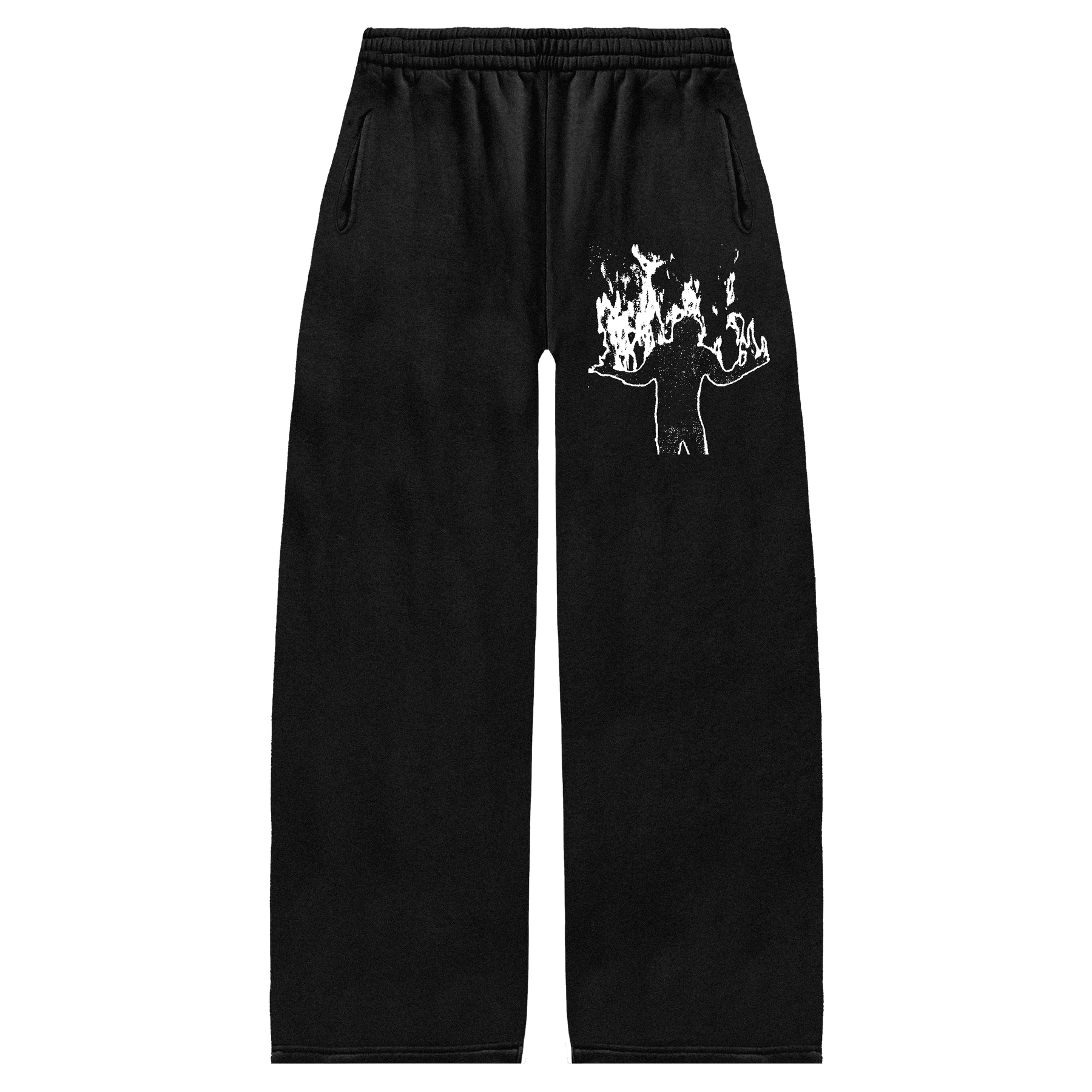 From Ashes Baggy Sweatpants - Black - Front