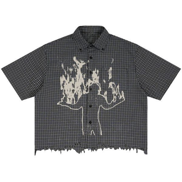 From Ashes Distress Button Up - Front