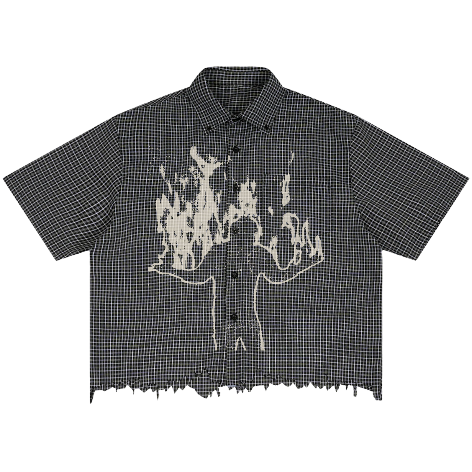 From Ashes Distress Button Up - Front