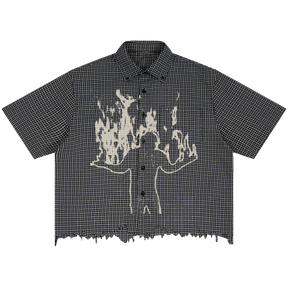 From Ashes Distress Button Up - Front