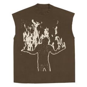 From Ashes Sleeveless Tee - Brown - Front