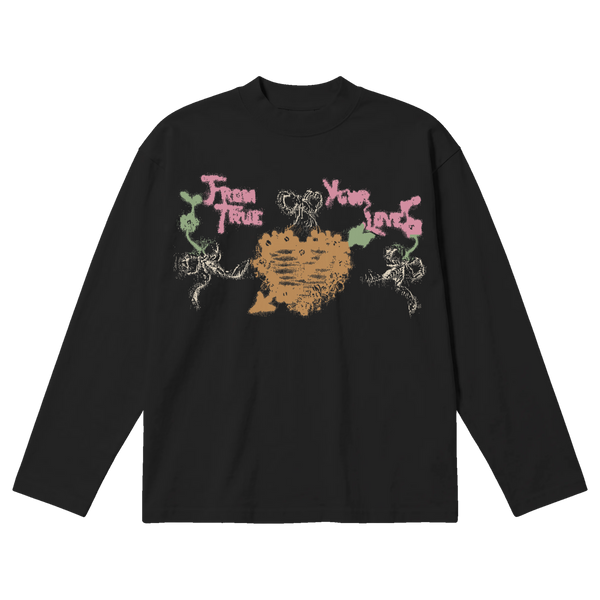 From Your True Loves Baggy L/S Tee - Black - Front