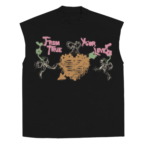 From Your True Loves Sleeveless Tee - Black - Front