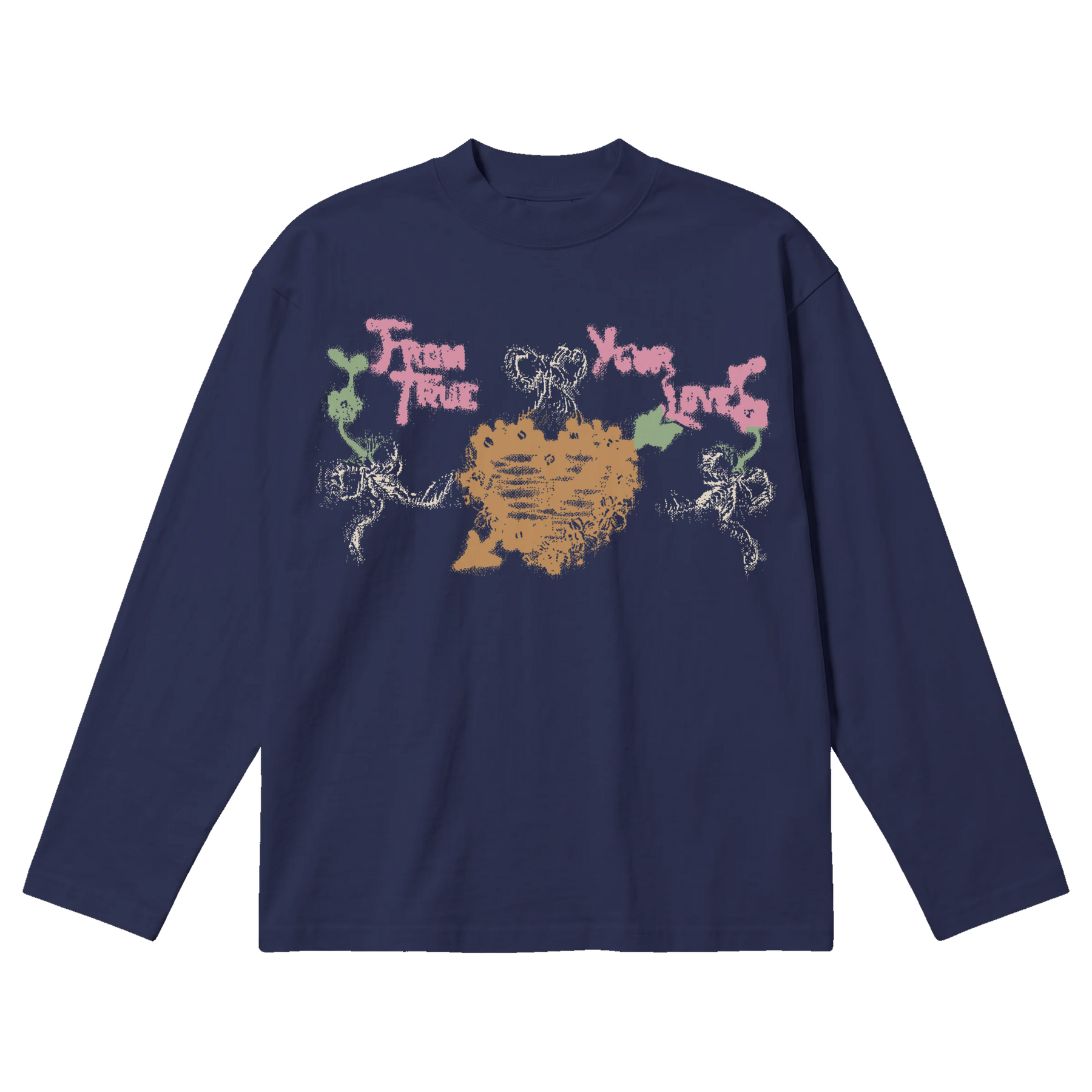 From Your True Loves Baggy L/S Tee - Blue - Front