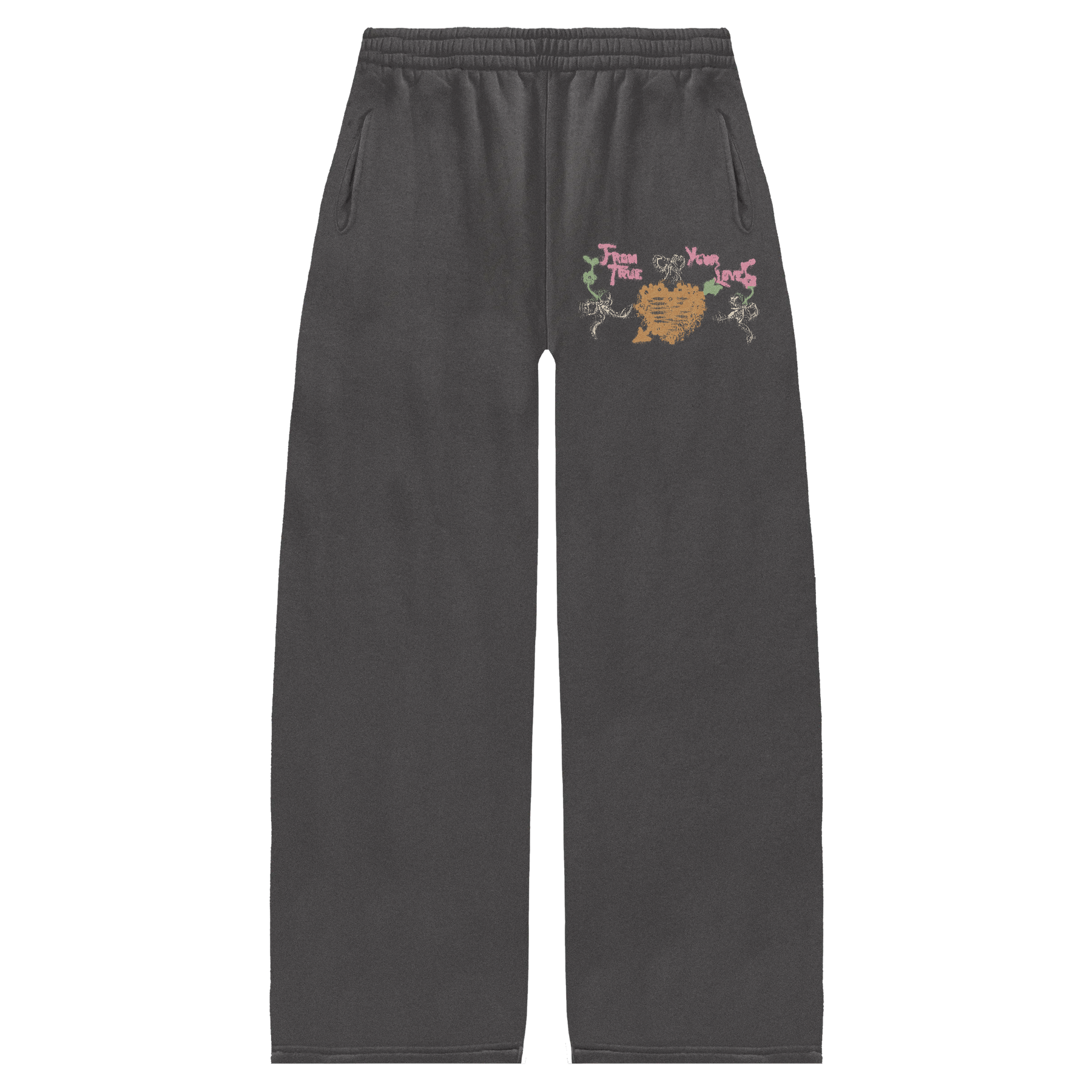 From Your True Loves Baggy Sweatpants - Grey - Front