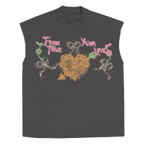 From Your True Loves Sleeveless Tee - Grey - Front