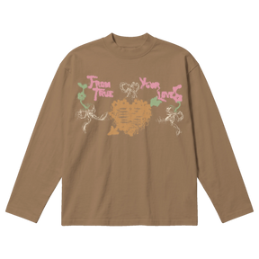 From Your True Loves Baggy L/S Tee - Latte - Front