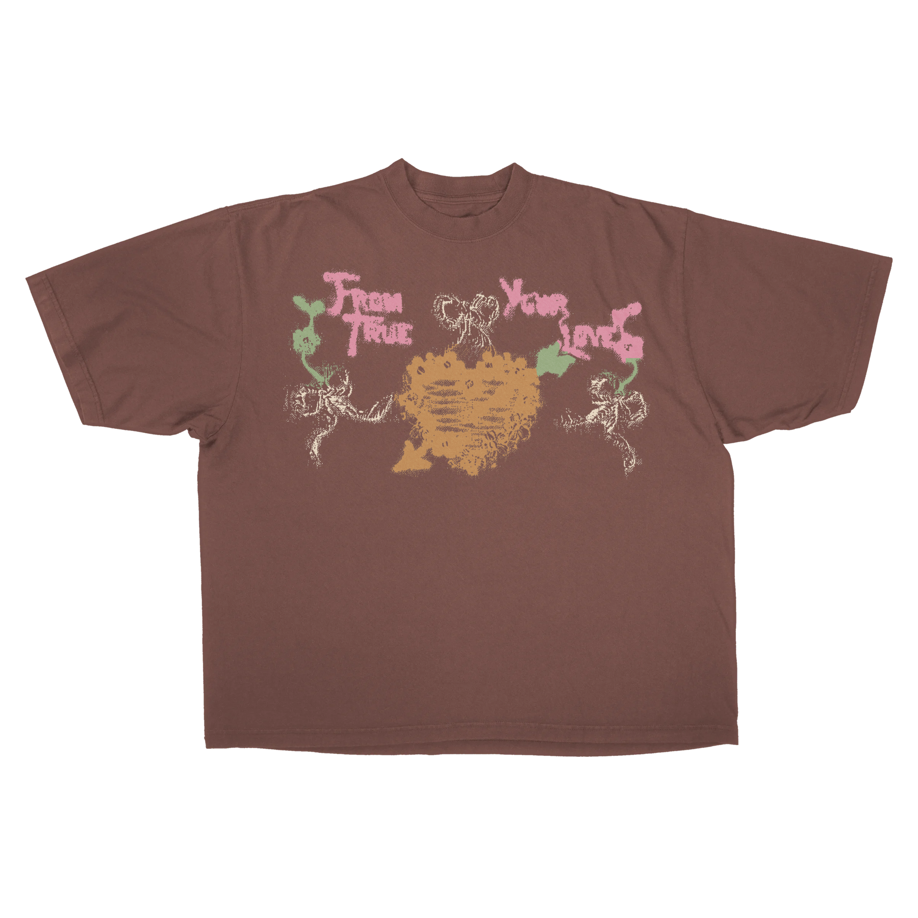 From Your True Loves Drop Tee - Mocha - Front