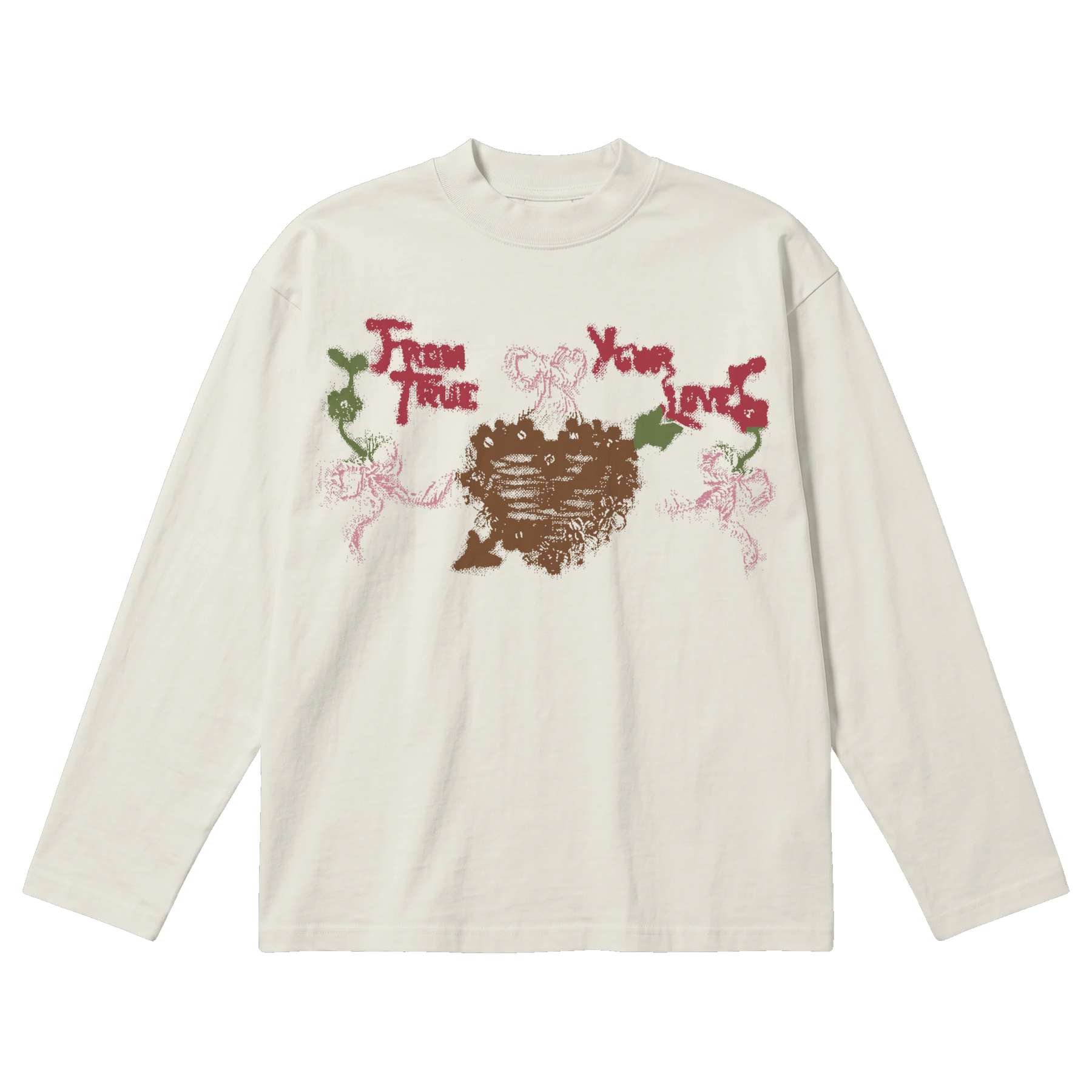 From Your True Loves Baggy L/S Tee - Off White - Front