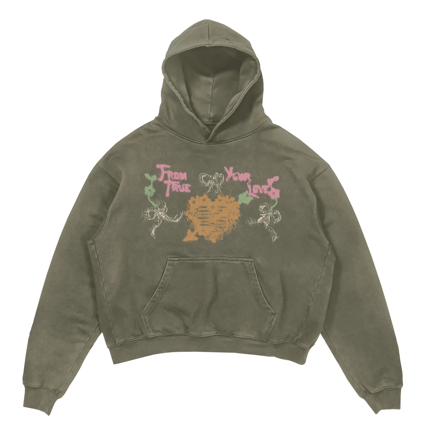 From Your True Loves Hoodie - Olive - Front