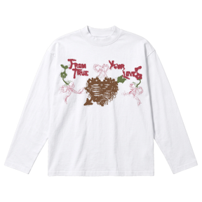 From Your True Loves Baggy L/S Tee - White - Front