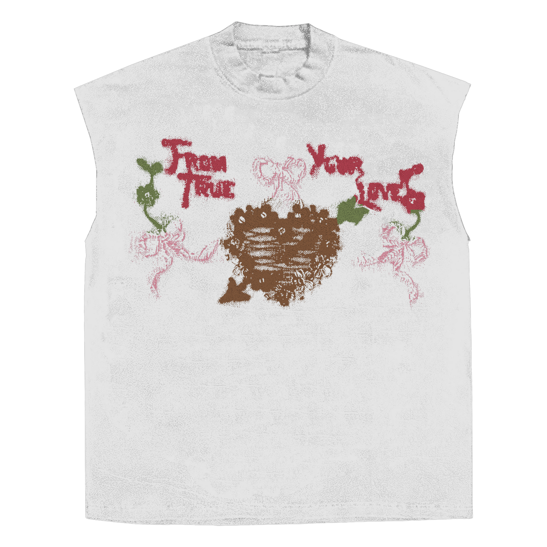 From Your True Loves Sleeveless Tee - White - Front