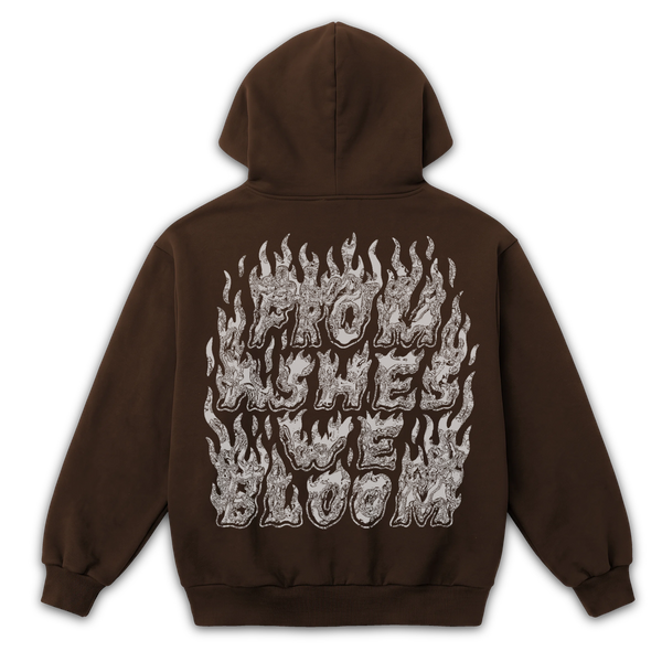 From Ashes Zip Up - Brown - Back
