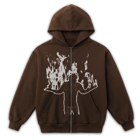 From Ashes Zip Up - Brown - Front
