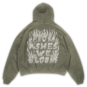 From Ashes Hoodie - Olive - Back