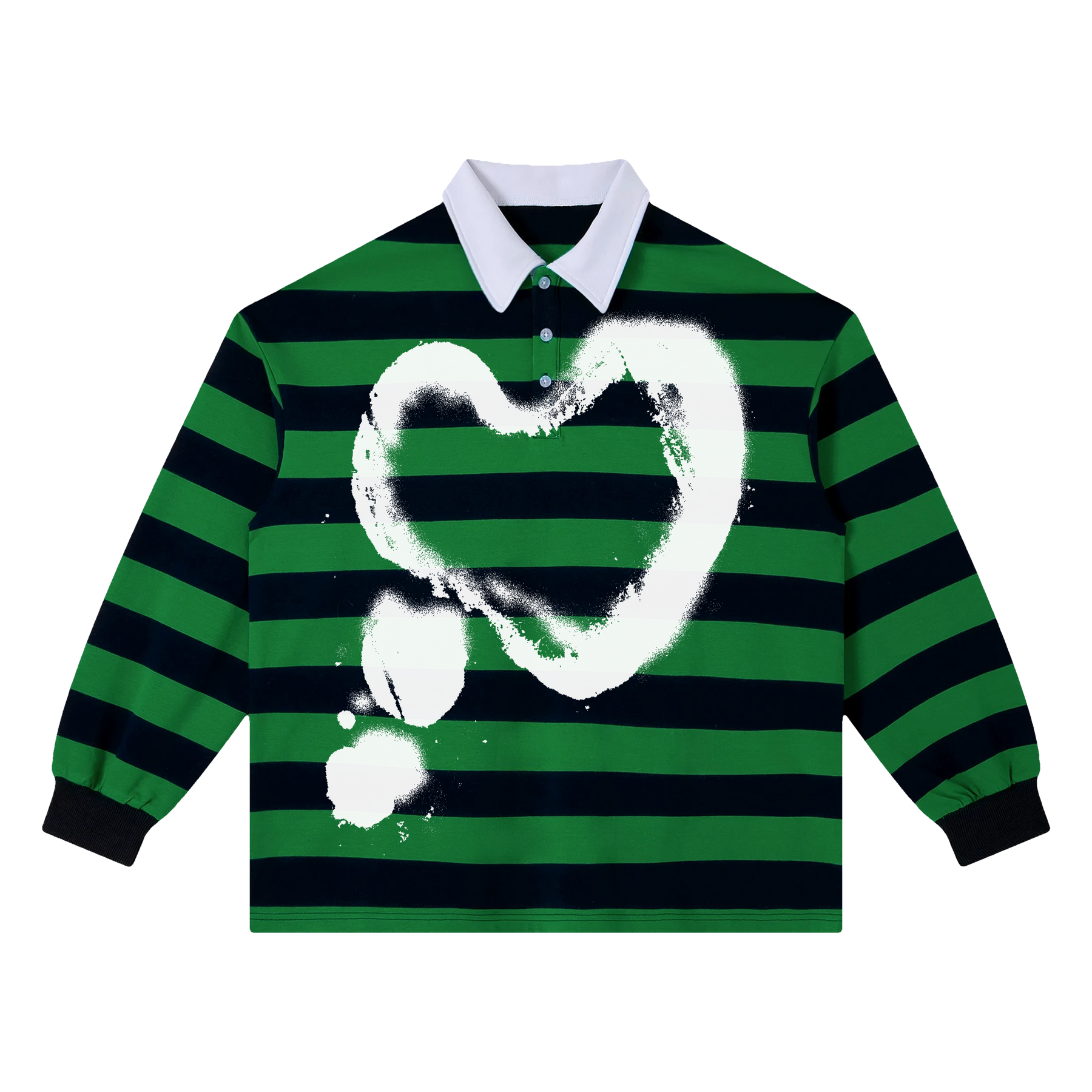 Heart Stripe Polo - Green - Front