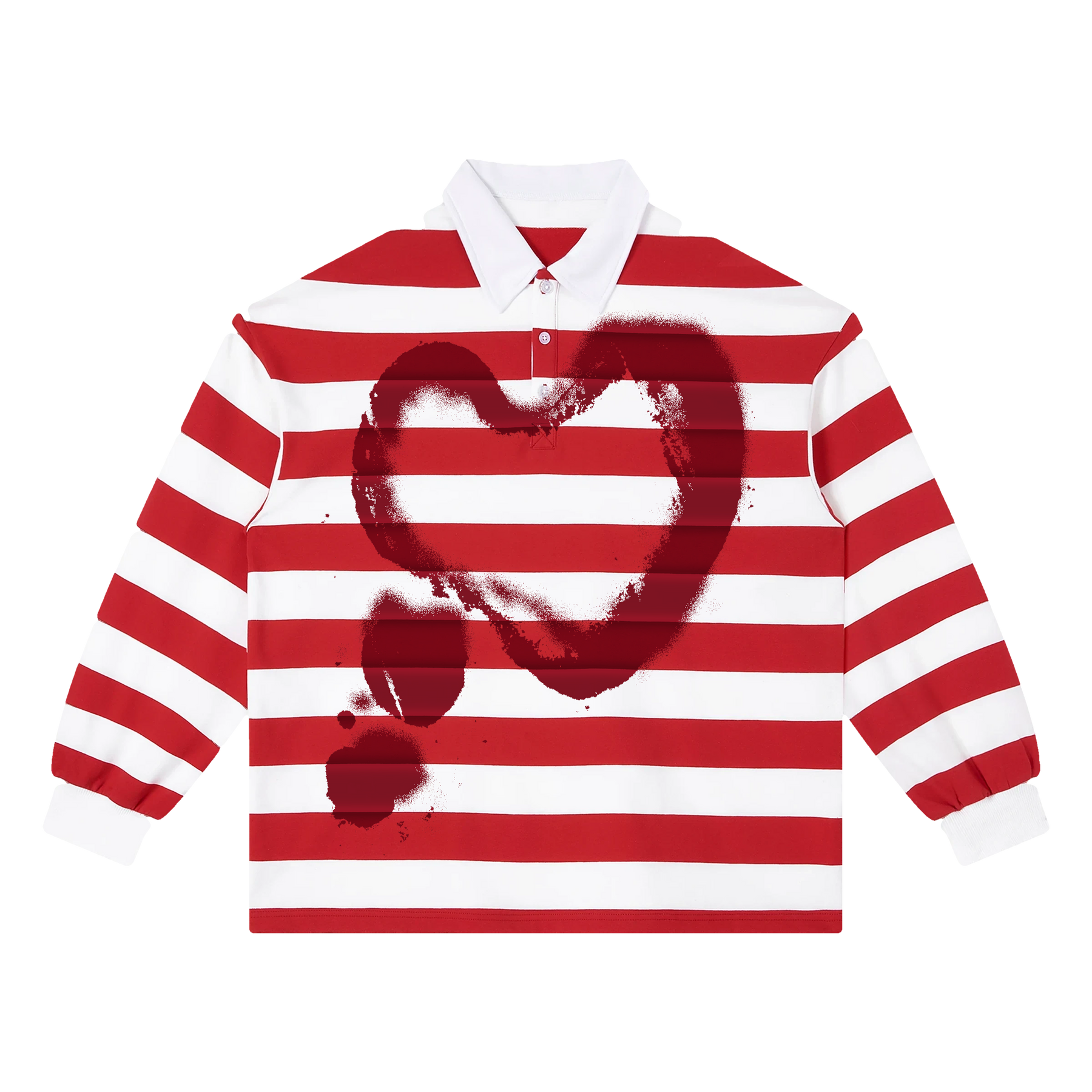 Heart Stripe Polo - Red - Front