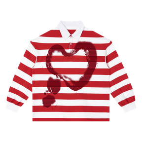 Heart Stripe Polo - Red - Front