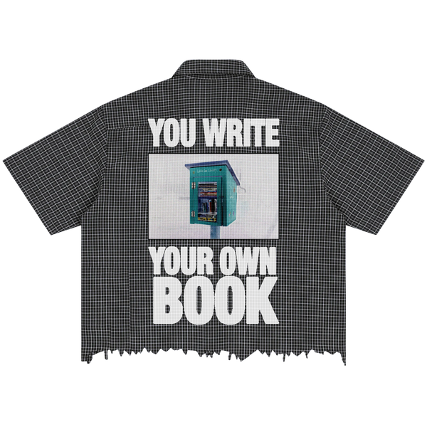 Little Library Distress Button Up - Back