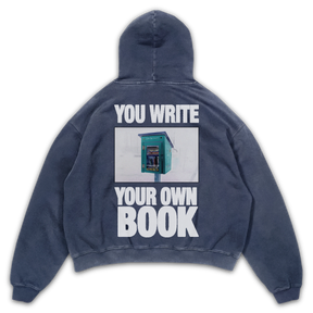 Little Library Hoodie - Blue - Back