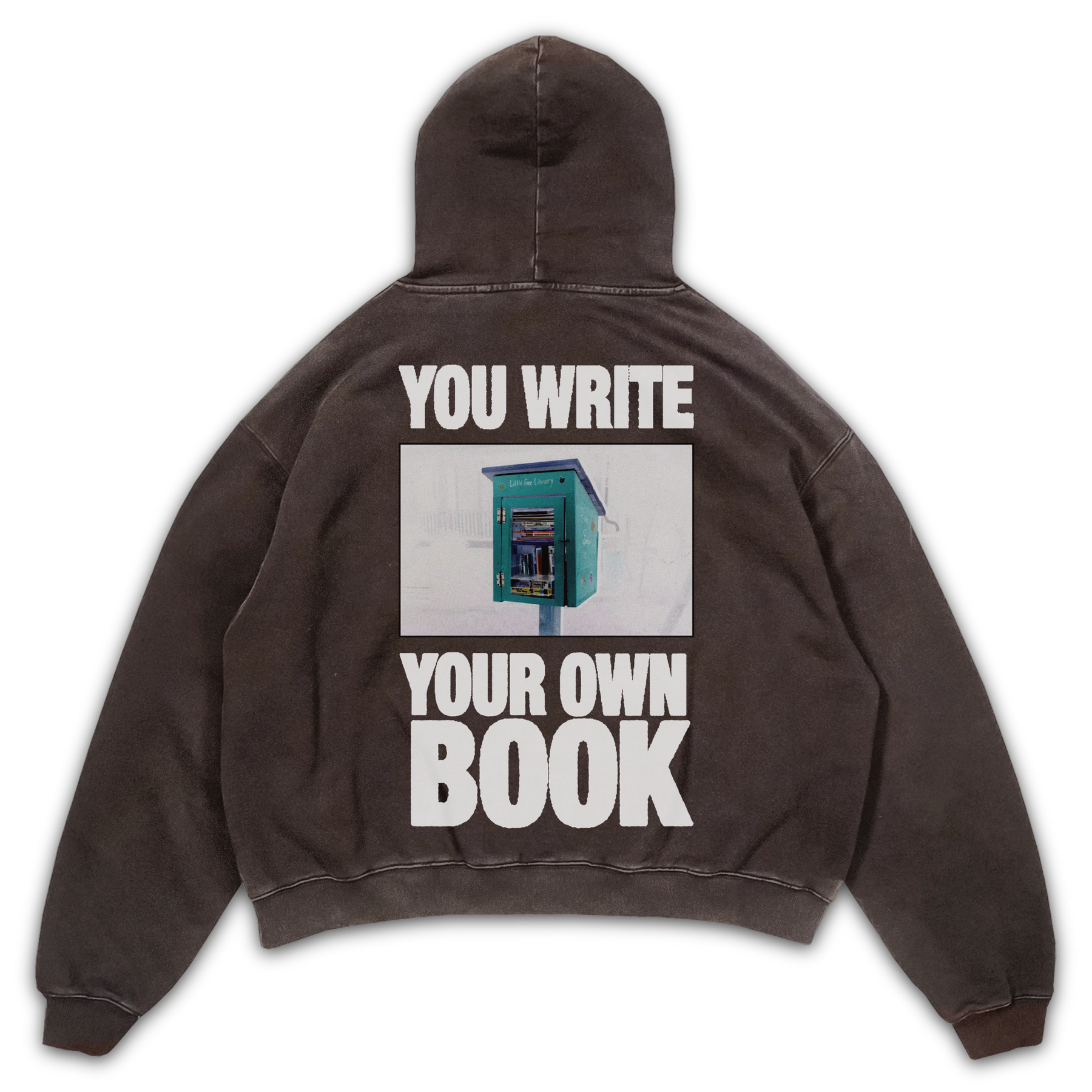 Little Library Hoodie - Brown - Back