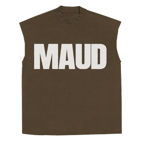 Little Library Sleeveless Tee - Brown - Front