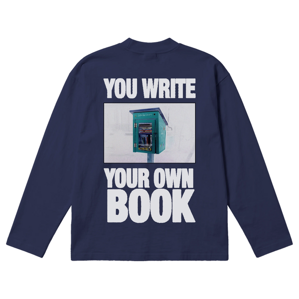Little Library Baggy L/S Tee - Blue - Back