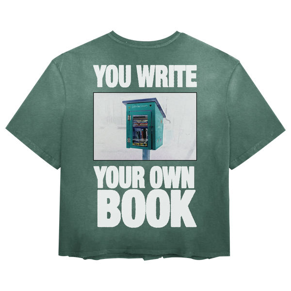 Little Library Tee - Green - Back