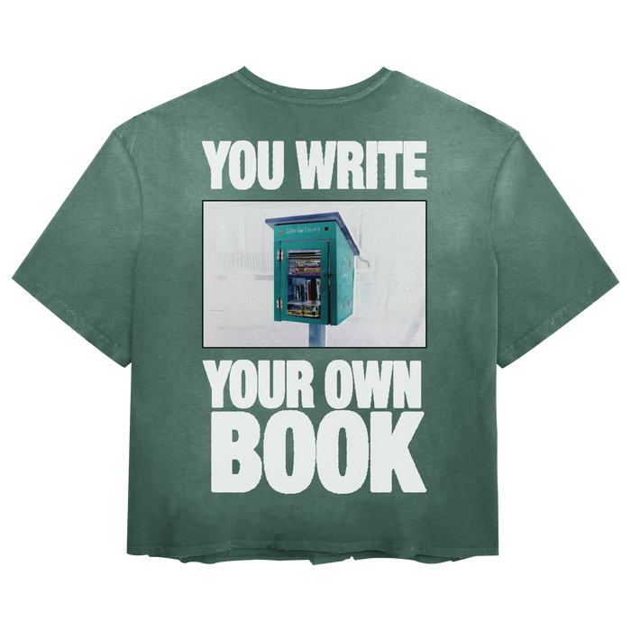 Little Library Tee - Green - Back