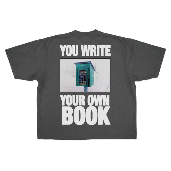 Little Library Drop Tee - Grey - Back