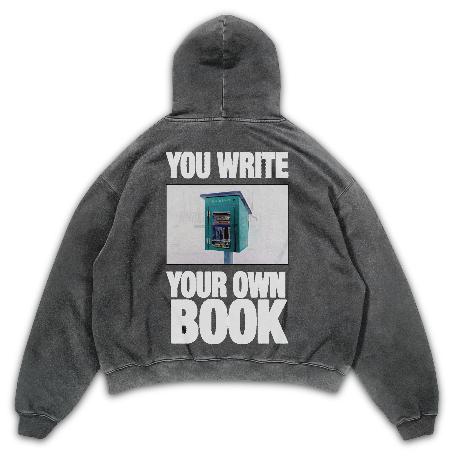 Little Library Hoodie - Grey - Back