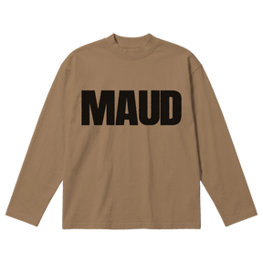 Little Library Baggy L/S Tee - Latte - Front