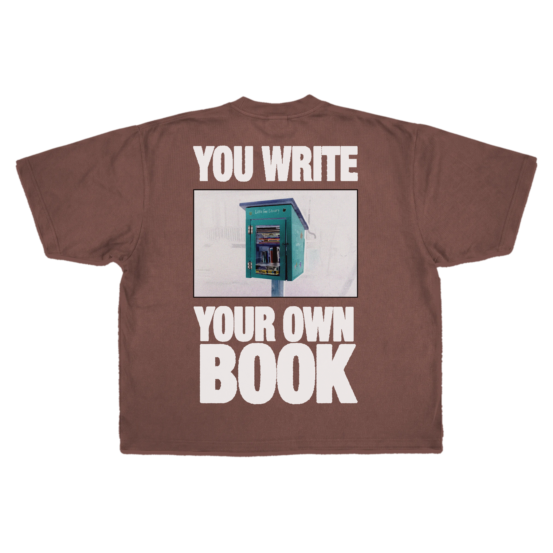 Little Library Drop Tee - Mocha - Back