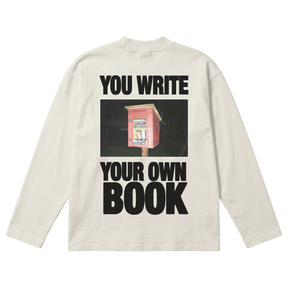 Little Library Baggy L/S Tee - Off White - Back