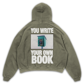 Little Library Hoodie - Olive - Back