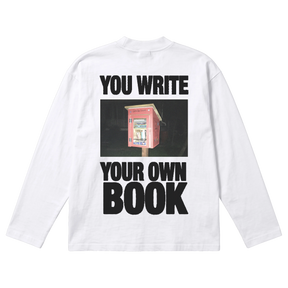 Little Library Baggy L/S Tee - White - Back