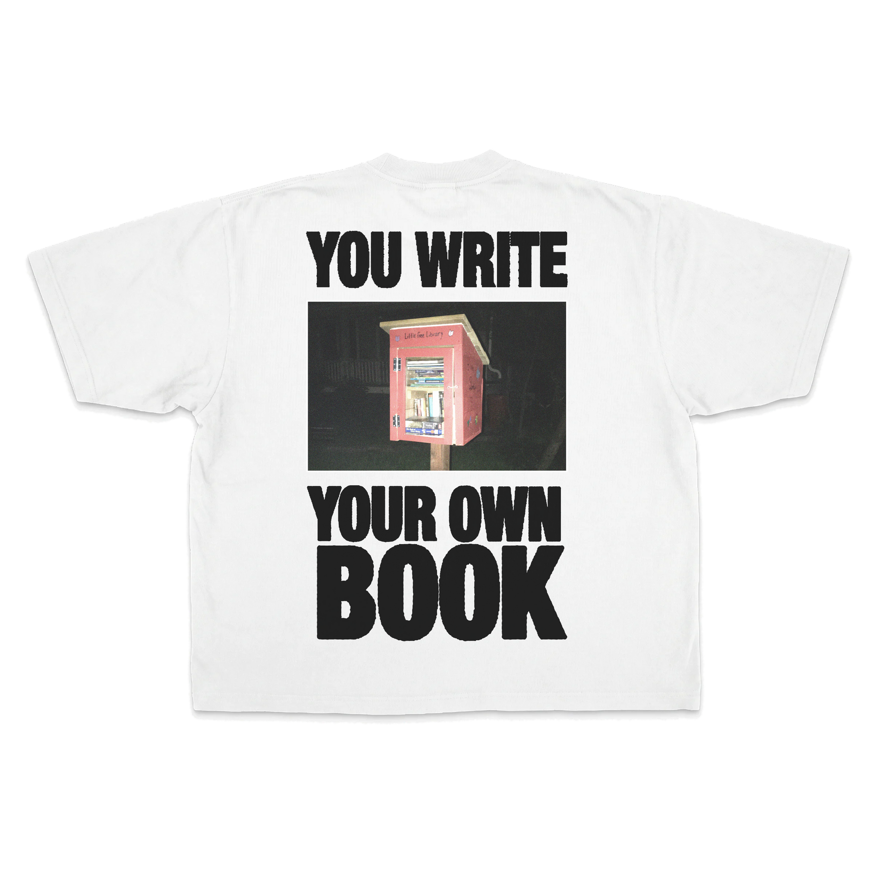 Little Library Drop Tee - White - Back