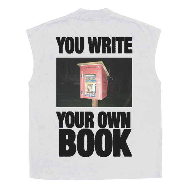 Little Library Sleeveless Tee - White - Back