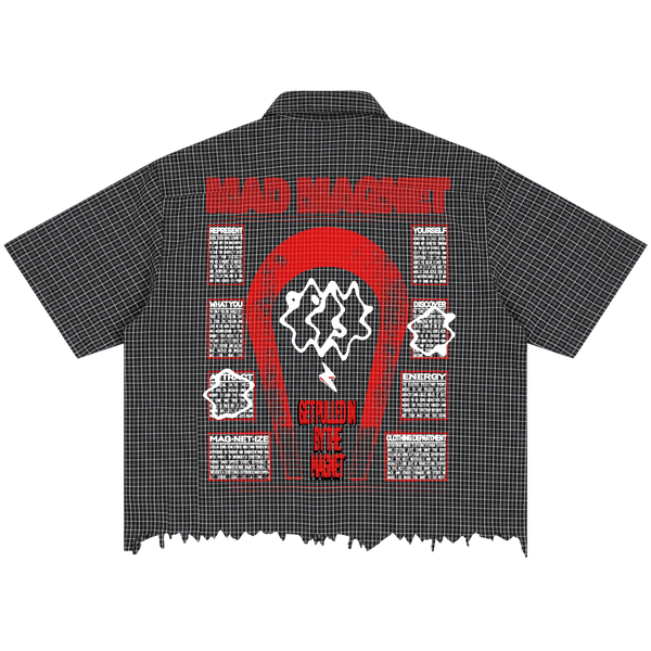 Mad Magnet Distress Button Up - Back