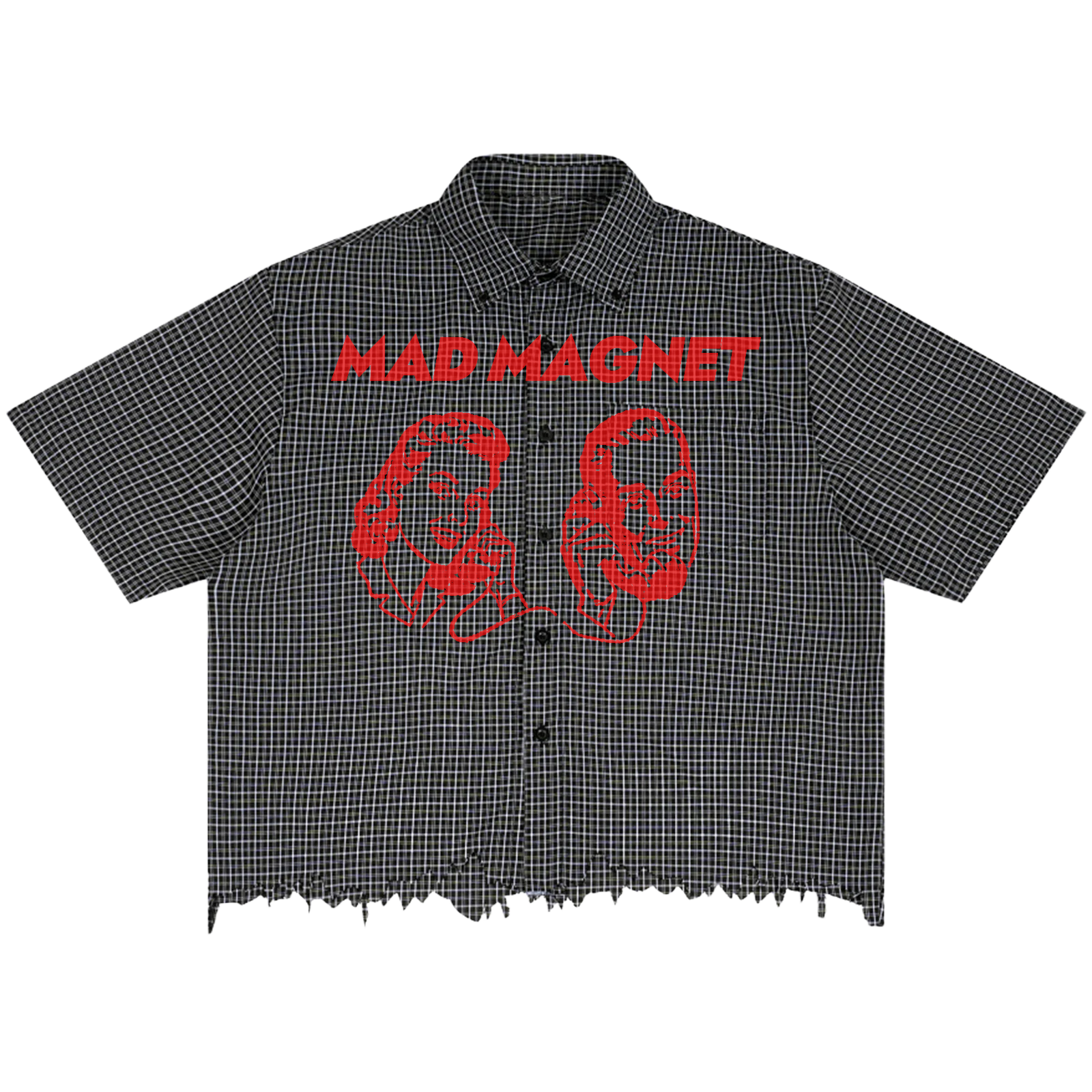 Mad Magnet Distress Button Up - Front