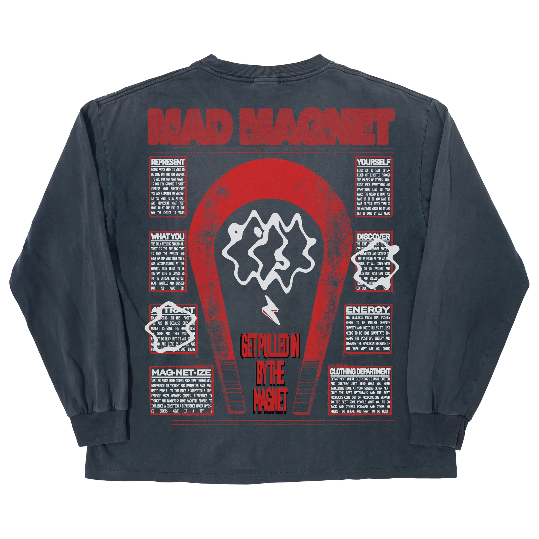 Mad Magnet L/S Tee - Blue - Back