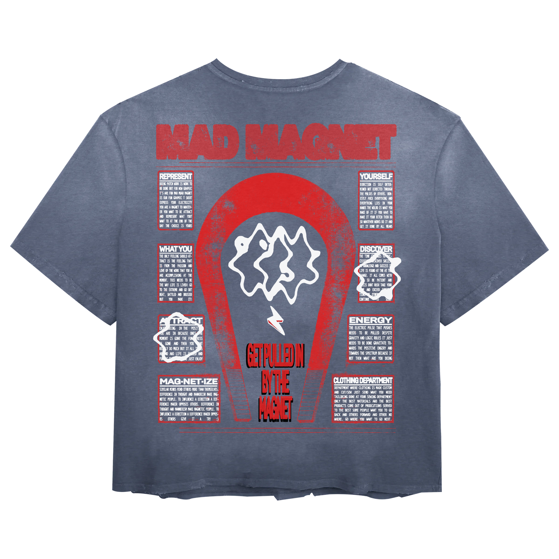 Mad Magnet Tee - Blue - Back